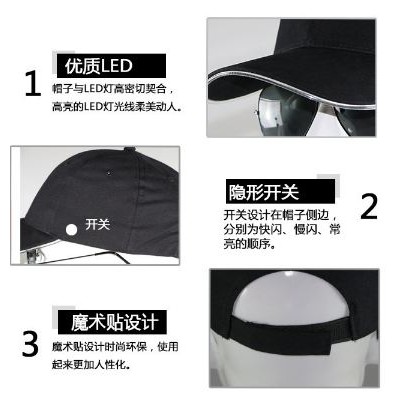 [TAMBAH KEREN] - FAVOLOOK Topi Baseball Cap with Glowing RGB LED Light - WXYQA - Black