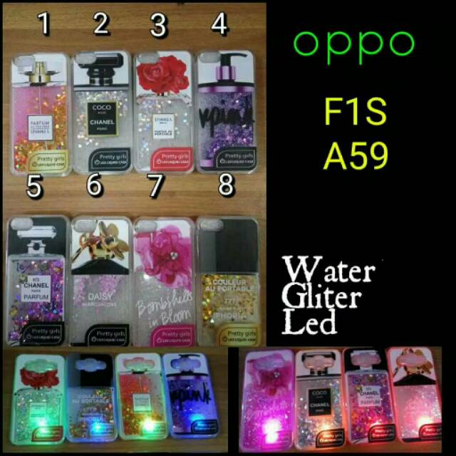 case oppo F1S/A59 water glitter LED