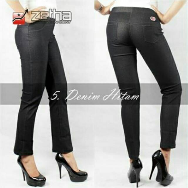 Celana Zetha Denim Warna Hitam