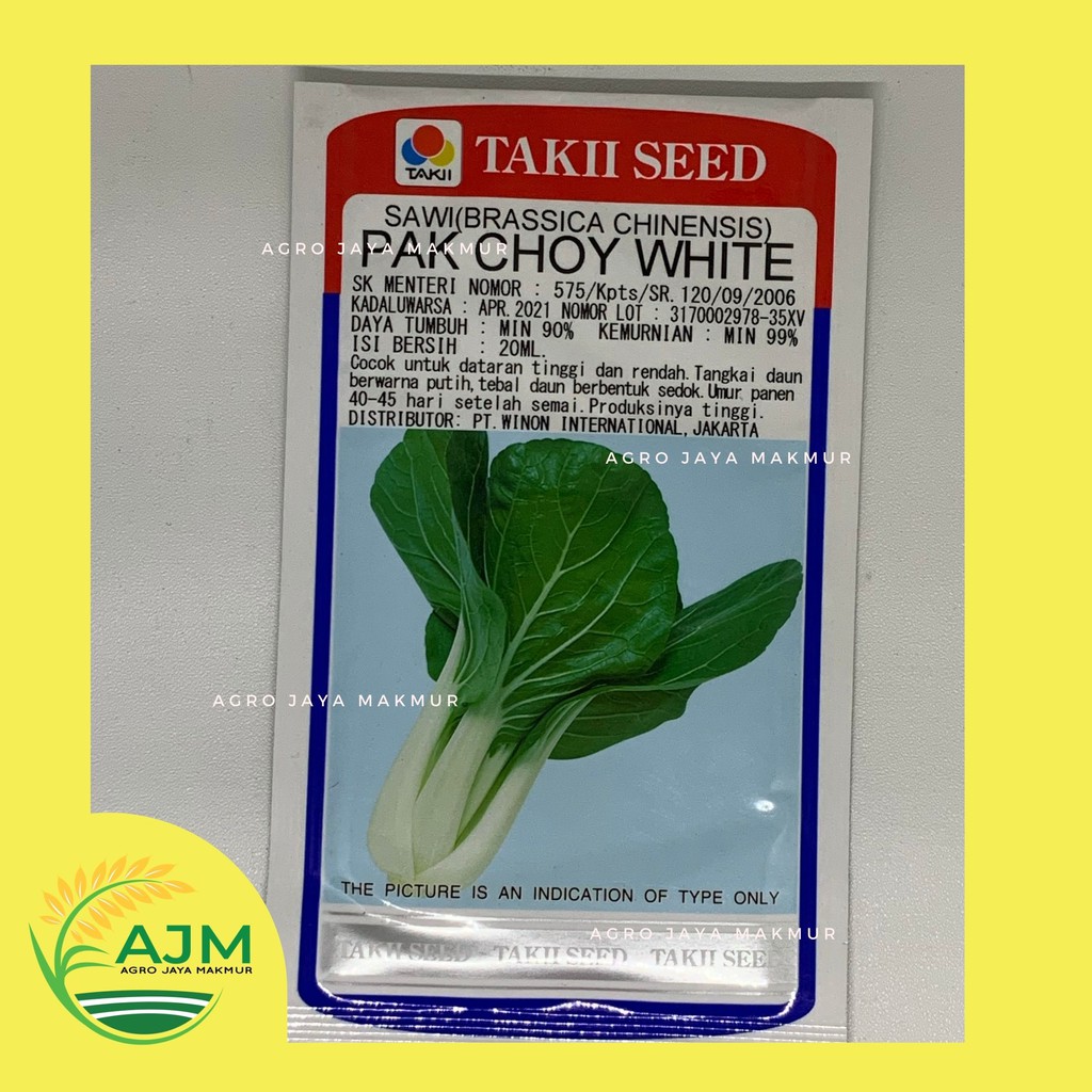 Benih Sawi Pak Choy White 20ml Cap Takii Seed