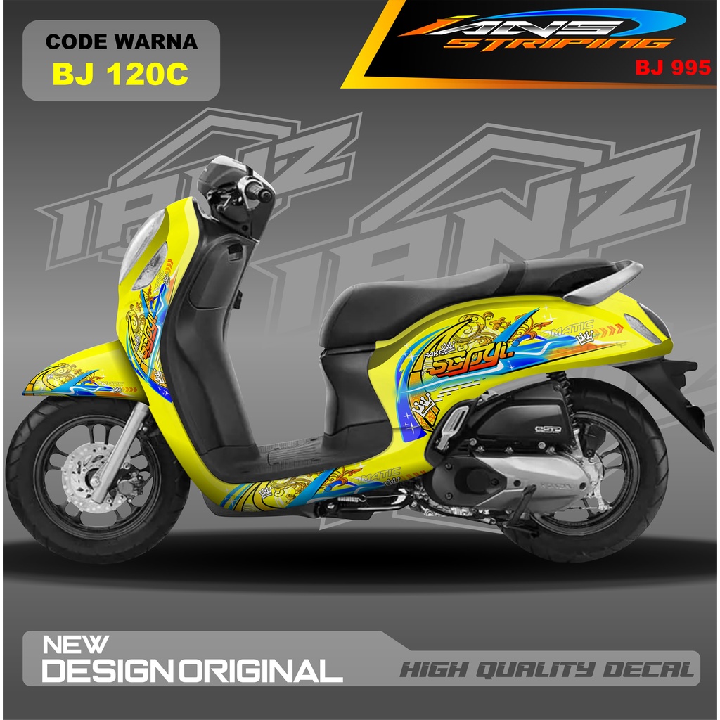 DECAL STICKER SCOOPY FULL BODY BLOK MOTOR / STICKER VARIASI SCOOPY MODEL TERBARU / STICKER ALL SCOOPY