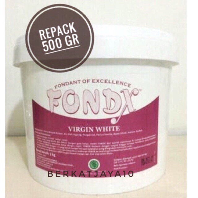 Fondx repack 500 gr Virgin White Fondant Putih Gula Dekor