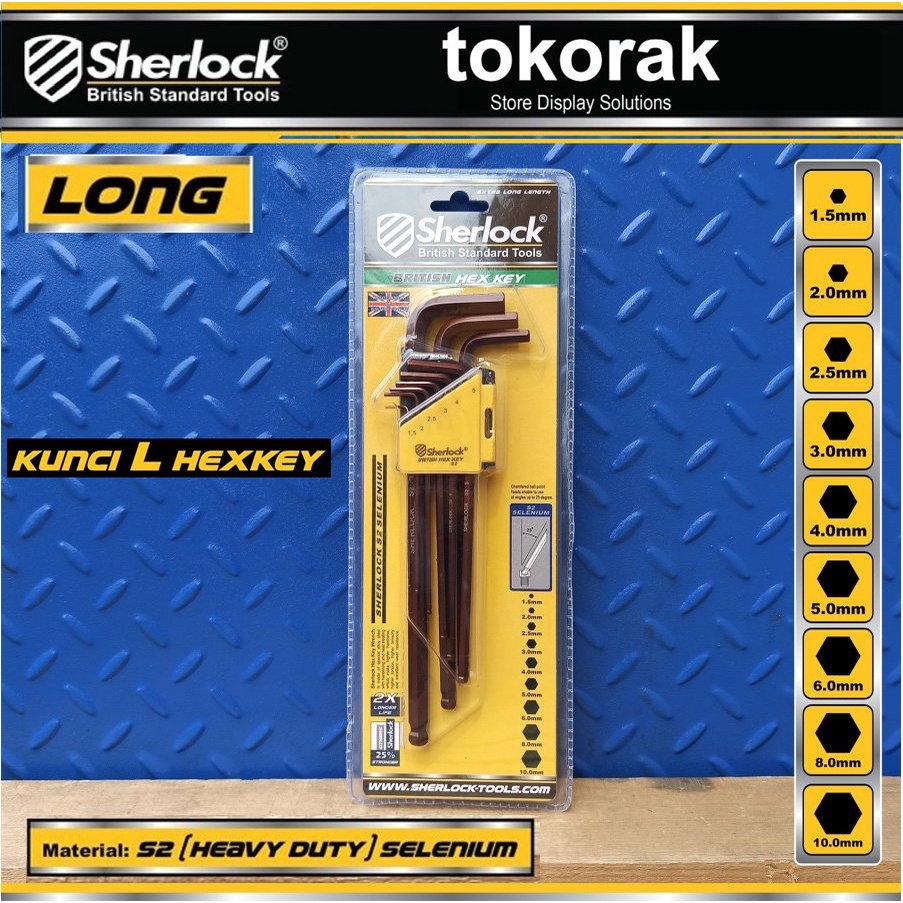 KUNCI L HEXKEY LONG SET 9 PCS SHERLOCK - KUNCI L BALLPOINT BINTANG