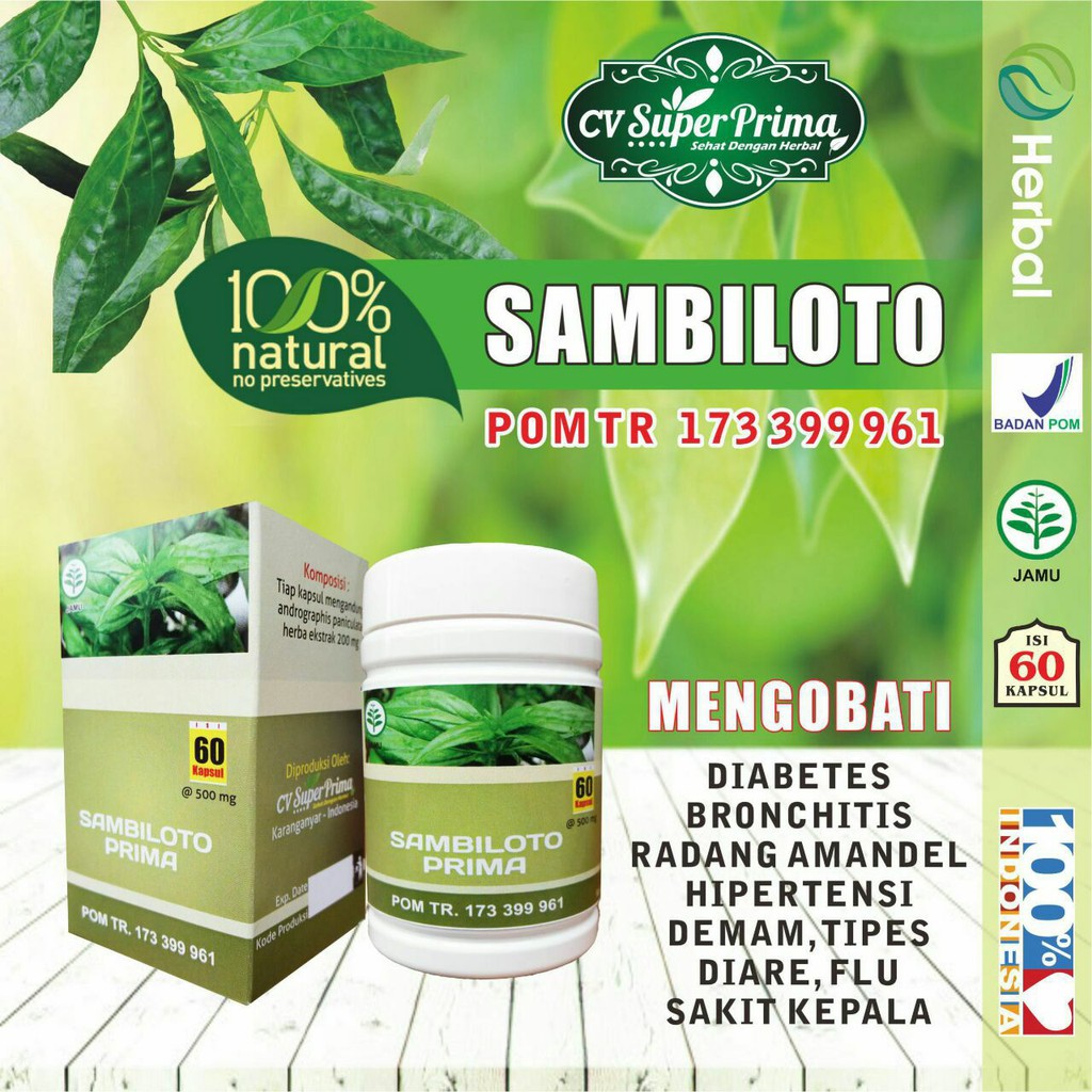 

kapsul herbal SAMBILOTO mengobati kencing manis,diabetes mellitus & penangkal virus