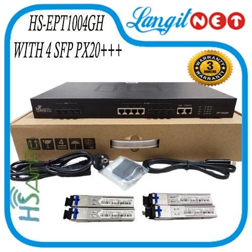 HSAIRPO EPT1004GH / HSGQ XE04 EPON OLT 4PON 10G 4SFP PX20xxx 7dB