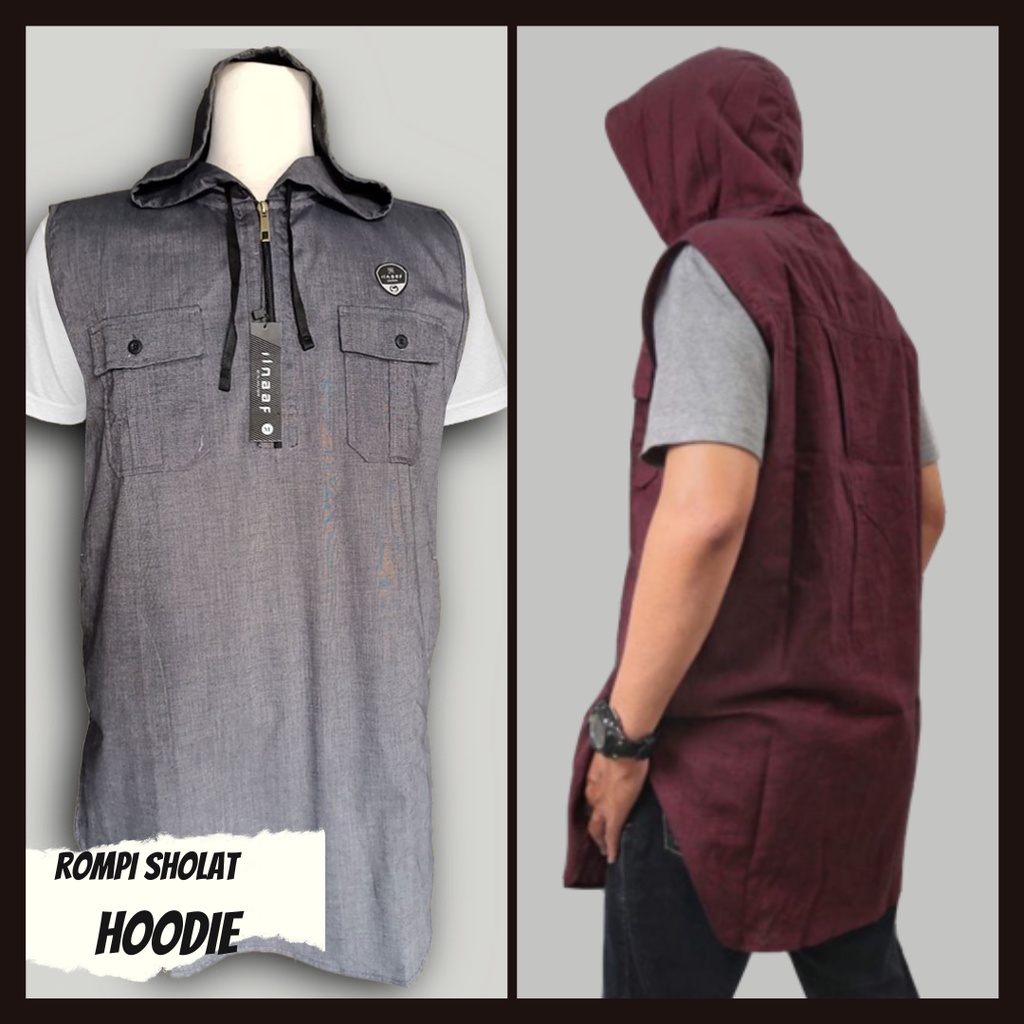 ROSAL ROMPI SHOLAT HOODIE PRIA DEWASA BAHAN KATUN BY ILNAAF