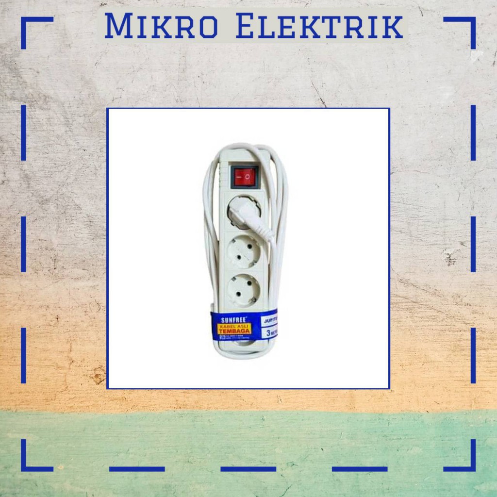StopKontak Sunfree + Kabel 4 Lobang 1,5M 3M 5M