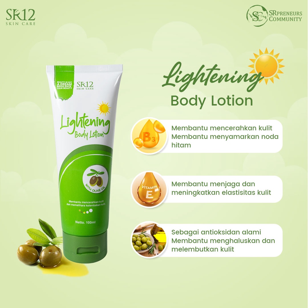 LIGHTENING BODY LOTION SR12 / LOTION PENCERAH / ANTI UV / SPF 30+++