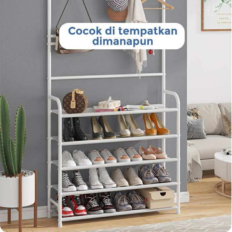 Rak Gantungan Sepatu Baju Pakaian Stand Hanger Penyimpanan Jaket Topi