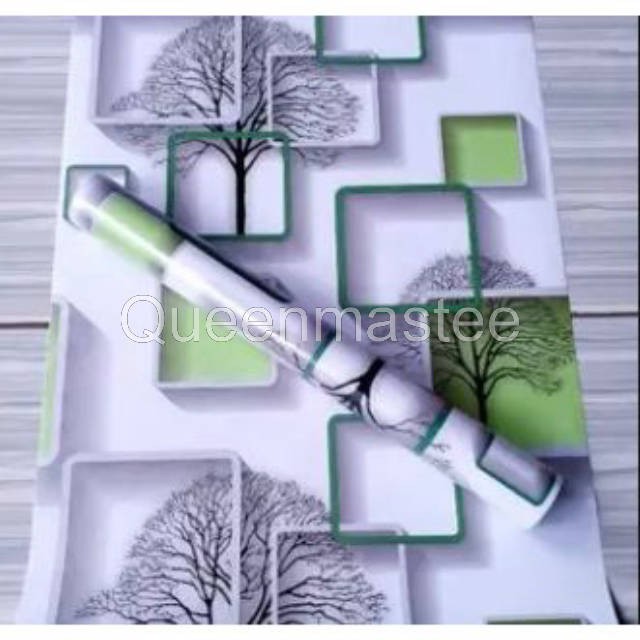 Queenmastee-COD Termurah-3D Tree&Square Purple Wallpaper 45cmx5m Kotak 3D Ungu/Wallpaper Stiker-3