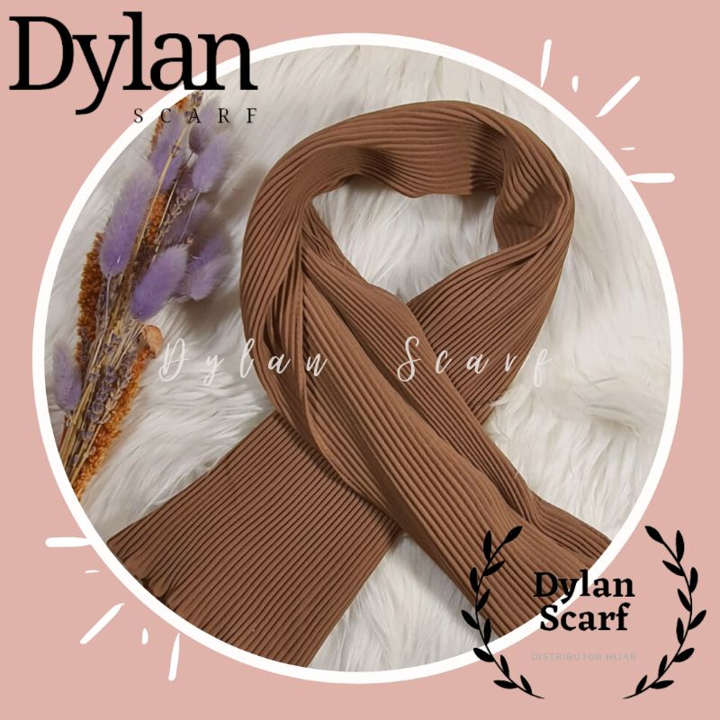 Jilbab Pashmina Plisket Ceruty Babydoll Premium Import-Mocca