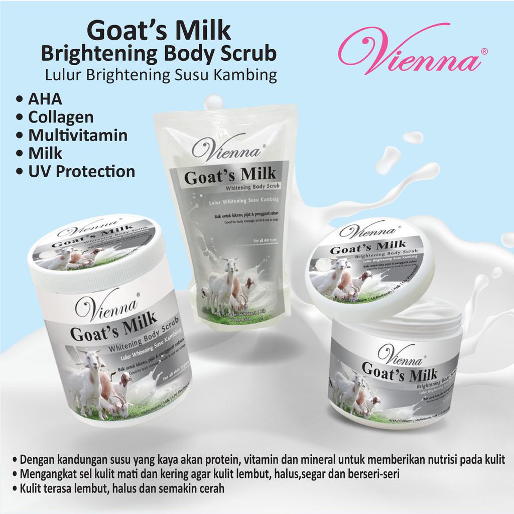 Vienna Body Scrub 1Kg 250gr Goat's Milk Cow's Milk Bengkoang's Milk