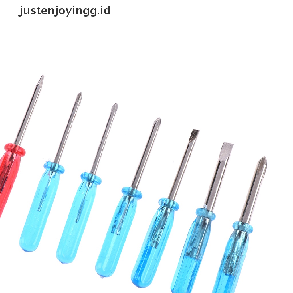 7pcs / set Obeng cross mini 45mm x 3mm Warna Biru Untuk Alat Perbaikan