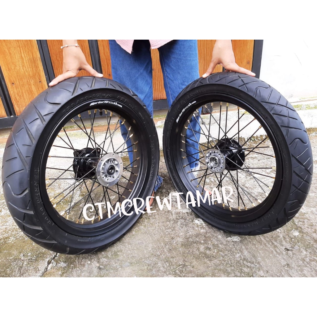 Ban Supermoto KLX 150 Roda Sumo D-Tracker 150 Velg Set Supermoto KLX D-TRACKER