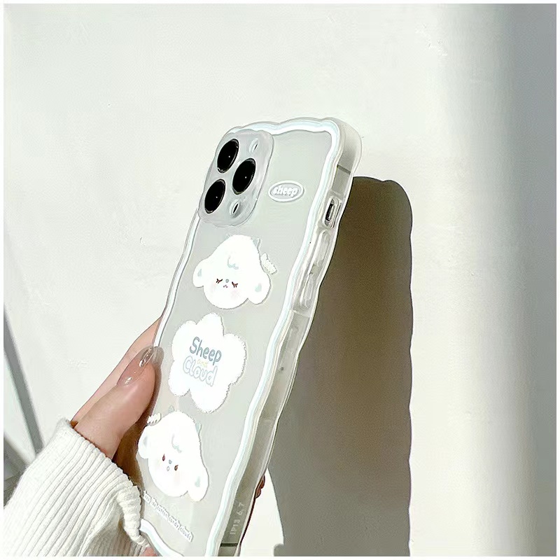 Soft Case Silikon TPU Transparan Motif Awan Beruang Untuk IPhone 12 13 SE 2020 6 6S 7 8 Plus X XS XR 11 Pro Max