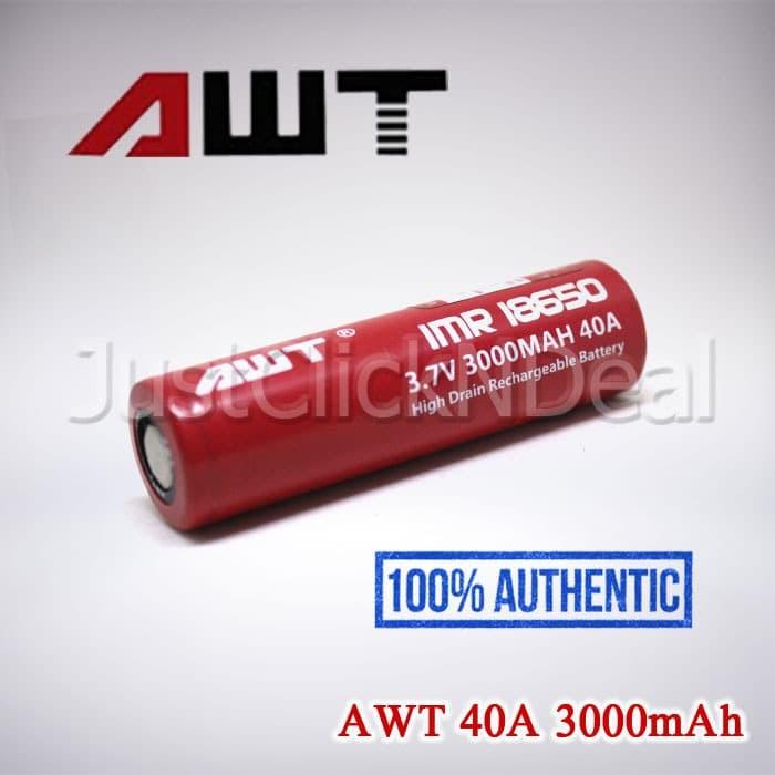 Virji | Baterai 18650 Awt 40A 3000Mah Authentic Original Ori Battery