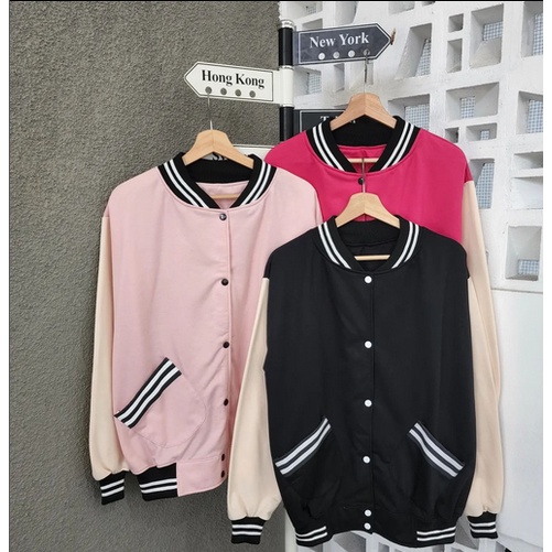 OVAL JACKET BASEBALL POLOS OVERSIZE WANITA