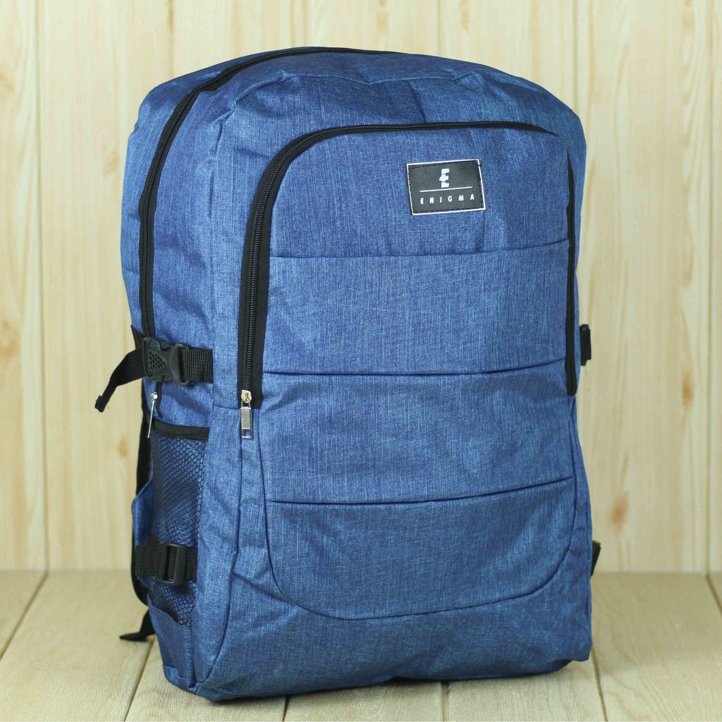 Tas Gendong Cowok Pria Enigma 4 Sap Biru Ransel Sekolah Kuliah Kerja Kece Keren Berkualitas