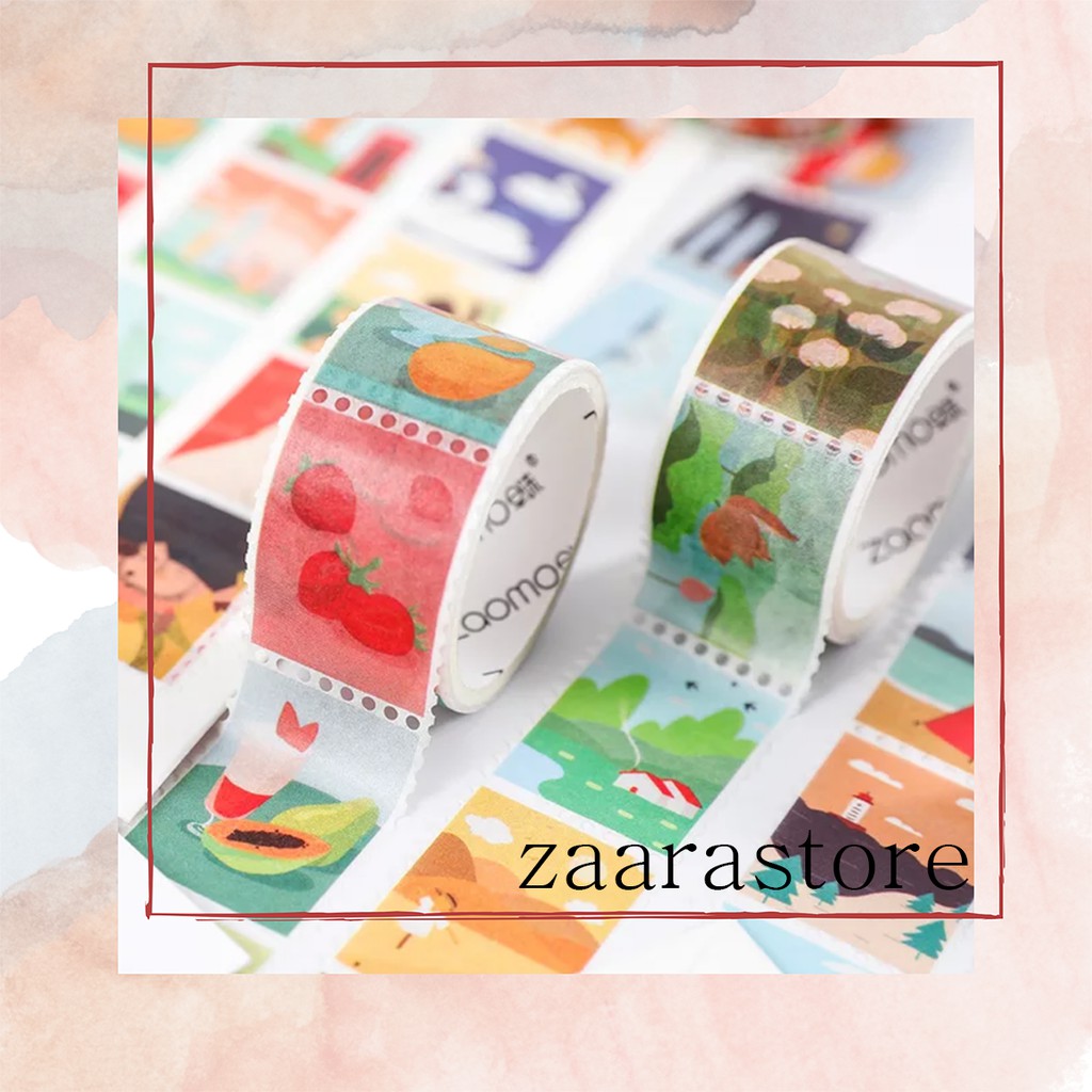 

Cute Washi Tape Stamp Illustration, Sticker Washi Tape Imut Berbentuk Roll Prangko Lucu