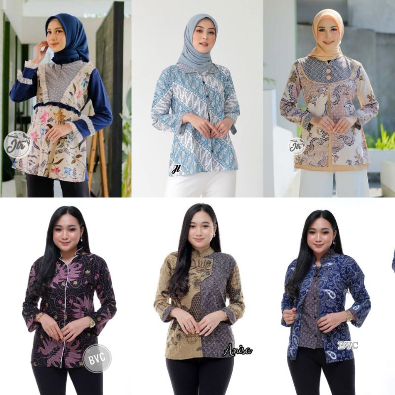 BAJU BATIK WANITA MODERN MONALISA GENES M,L,XL asli PEKALONGAN