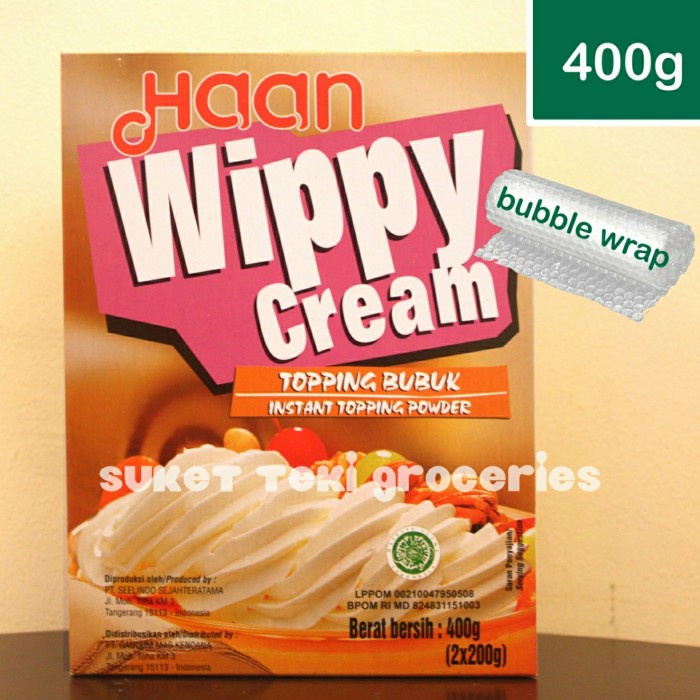 

Jual Haan Wippy Cream 400 Gr Topping Bubuk 400G Kotak Ready