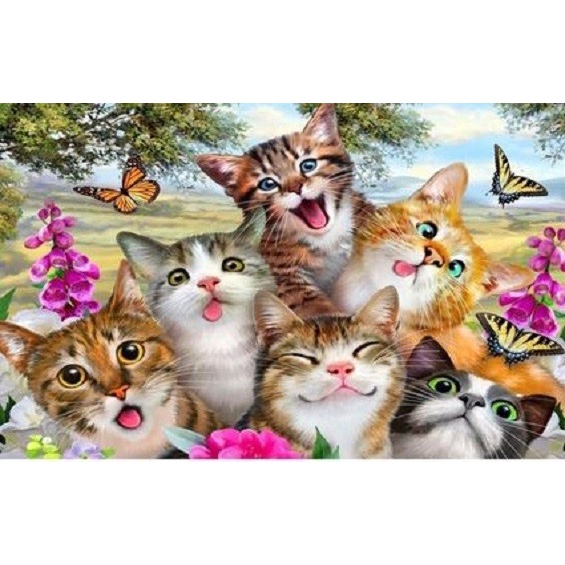 DIY Diamond Painting - 5D Cat World Sitch Kit