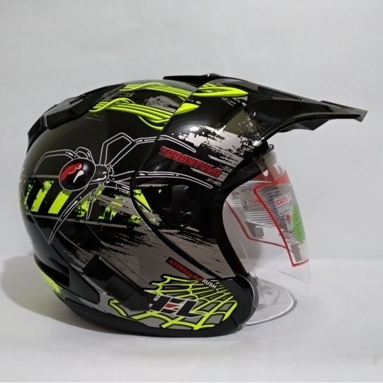 HELM  SHEL  ADV  TARANTULA   BLACK  YELLOW FLUO  SEMI  CROSS  SNI
