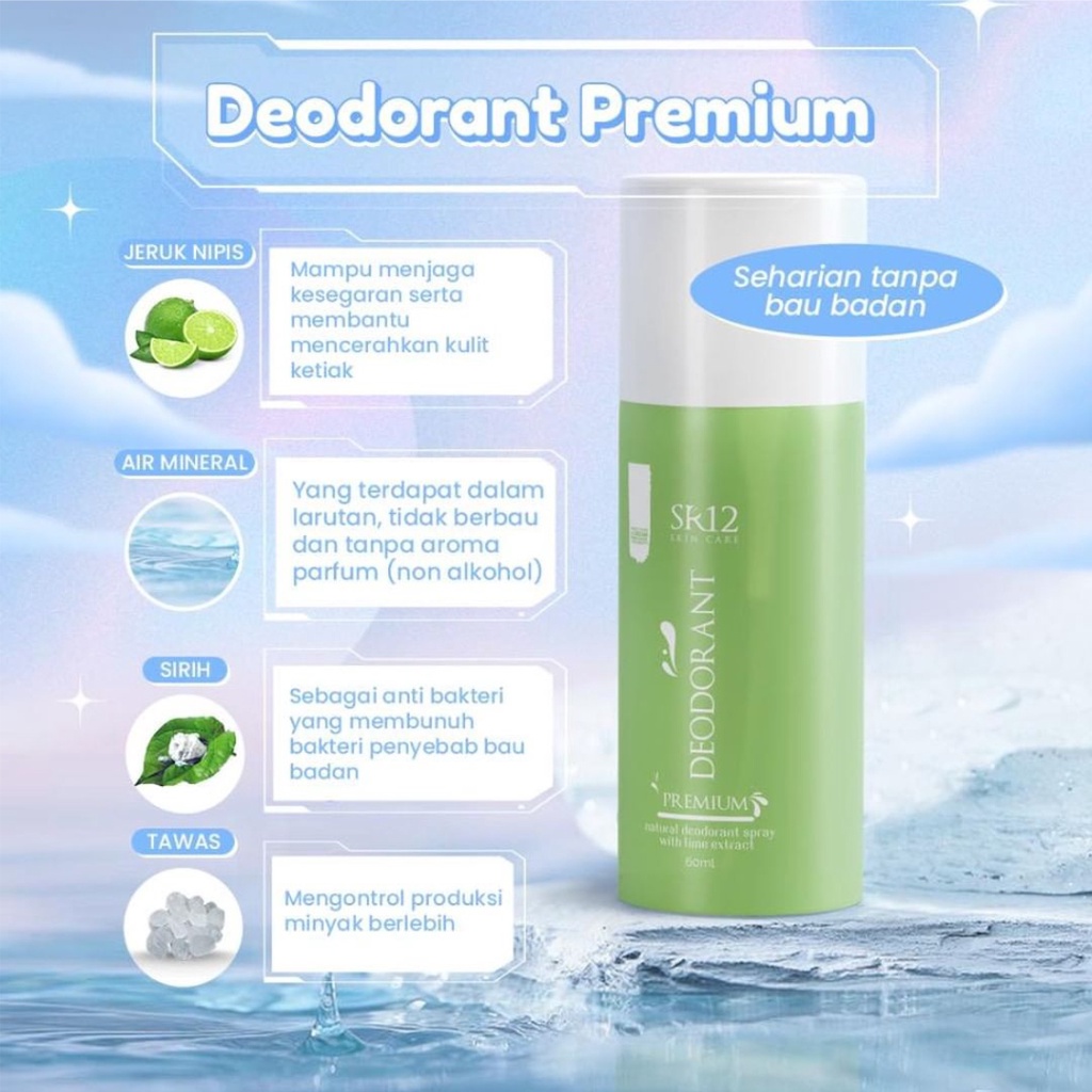 Deodorant SR12- Deodorant Spray SR12 &amp; Deodorant Spray Premium SR12 | Solusi bau badan SR12 Skincare