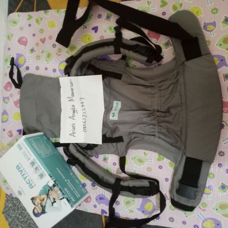 preloved ssc activa baby carrier grey