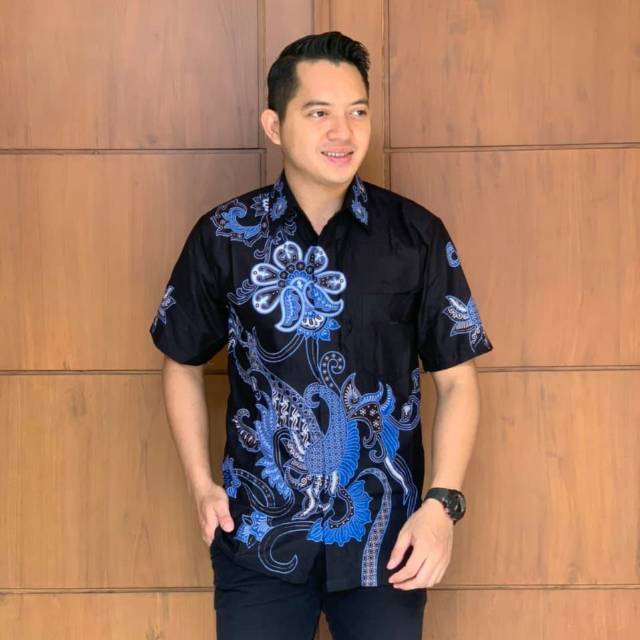 BAJU BATIK PRIA MOTIF BUNGA FLORES~Baju batik pria batik asli pekalongan