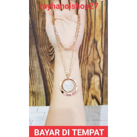 KALUNG LIONTIN TITANIUM MOTIF TERBARU PERHIASAN WANITA TITANIUMTI KARAT PANJANG KALUNG 60-70cm