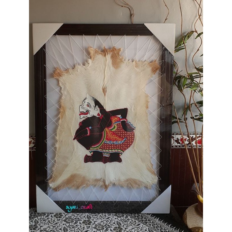 Lukisan wayang semar kulit kambing uk.70x100