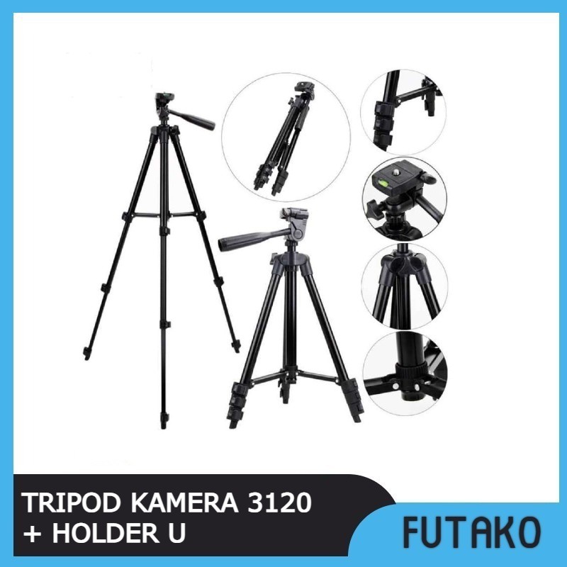 FUTAKO 3120A Tripod Kamera Tripod Hp Plus Holder U Black Edition