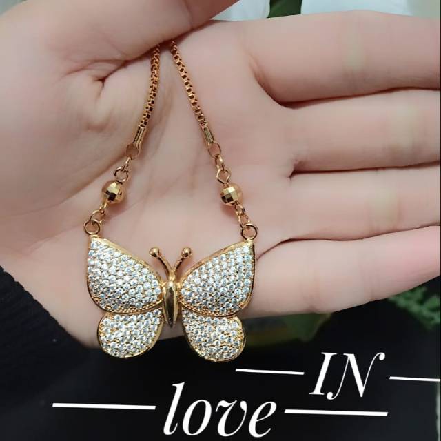 Xuping perhiasan kalung kupu lapis emas 24k 1211