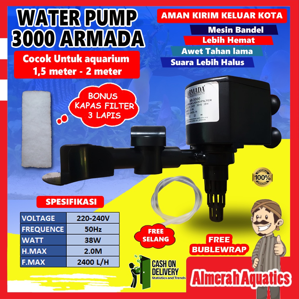 Mesin Water pump Aquarium1,5 meter - 2.5 meter New Design Aquascape