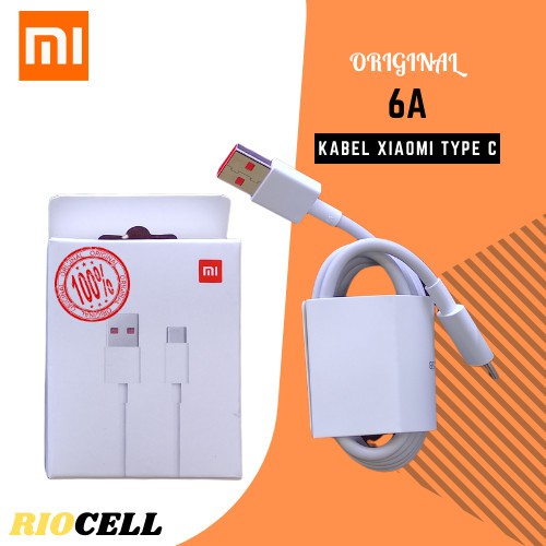 XIAOMI kabel USB Type C 6A Kabel turbo Data &amp; Charging - warna Orange