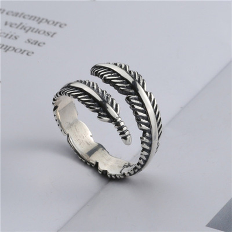 Feather Open Ring Accessories Retro Personality Korean Version