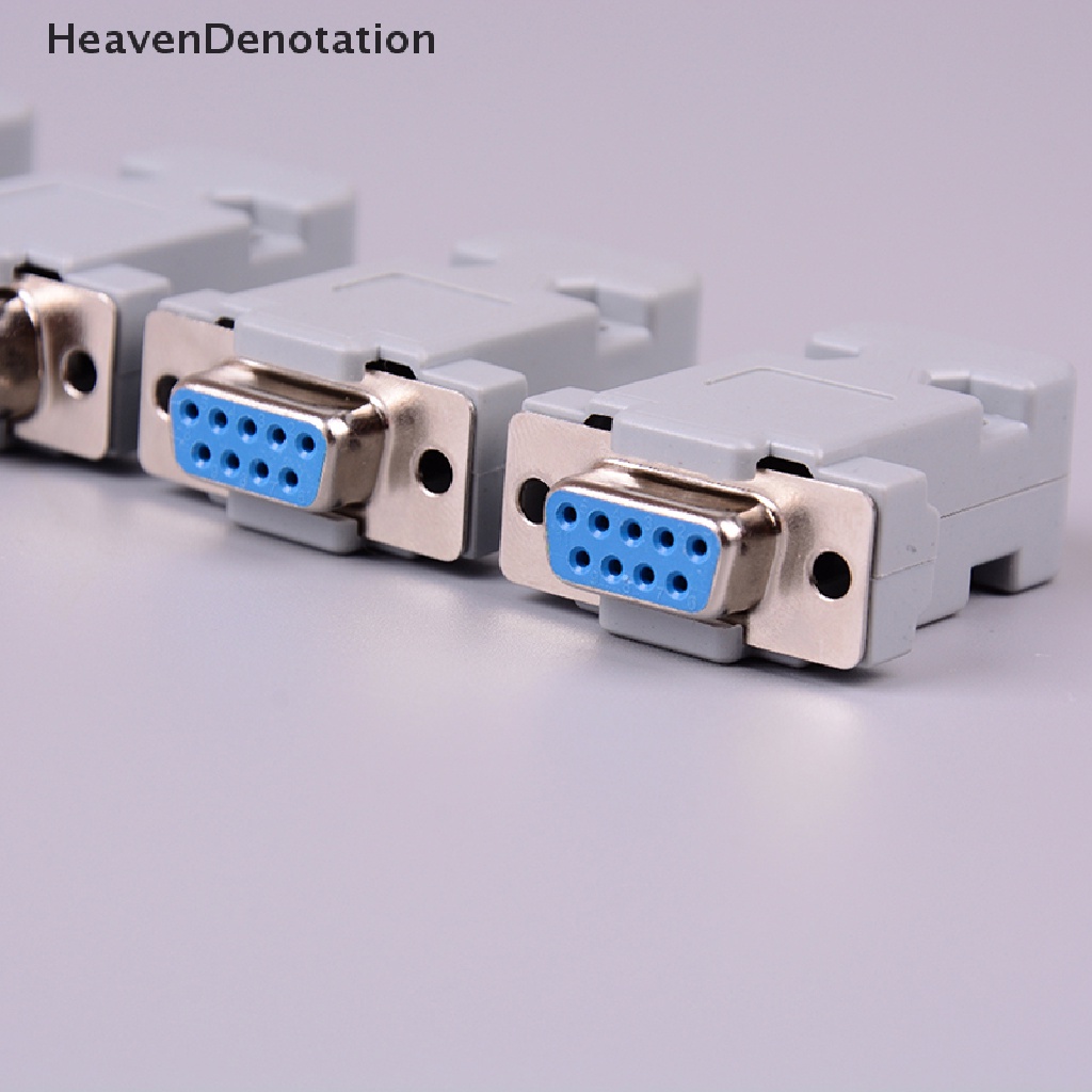 2 Set Rs232 Db9 Female Socket Plug Konektor 9 Pin Tembaga Rs232 Dengan Case
