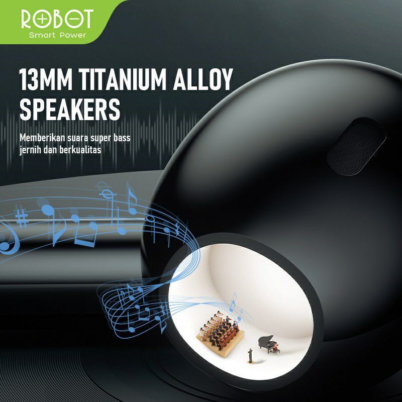 Headset Bluetooth Robot Flybuds T10 TWS Earphone Wireless 5.3 ORIGINAL