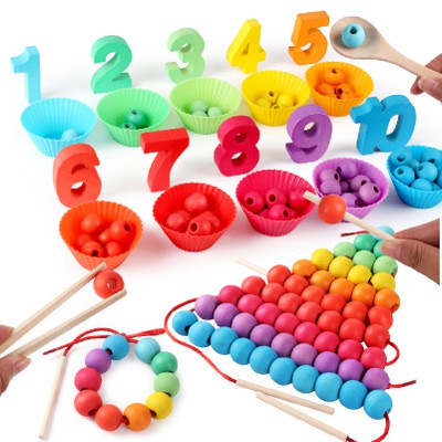 NOTOSKA - SORTING BEADS COLOR / Counting toys / Sorting color toys / Mainan Montessori