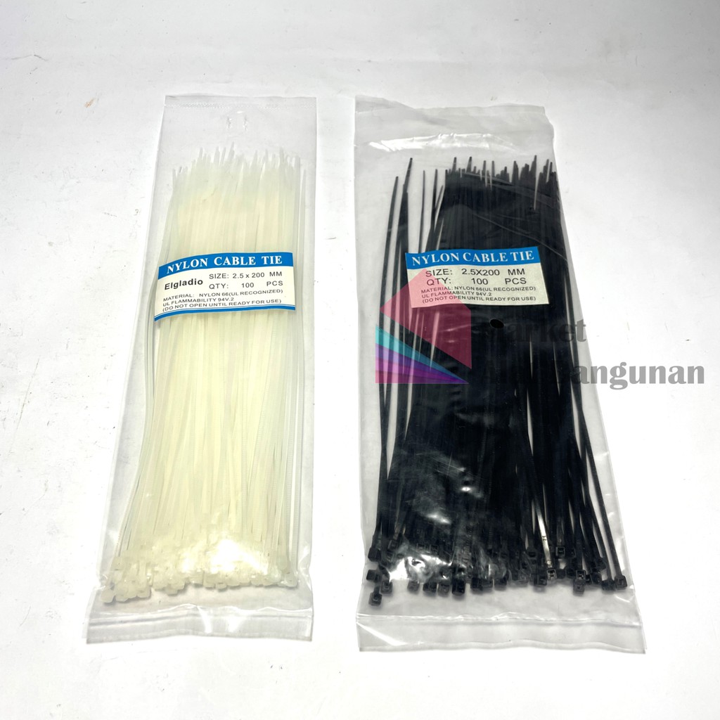 

Kabel Ties 200 mm 20 cm PUTIH & HITAM / Kabel Tie Tis Tish 200mm 20cm / Isi 100 PCS