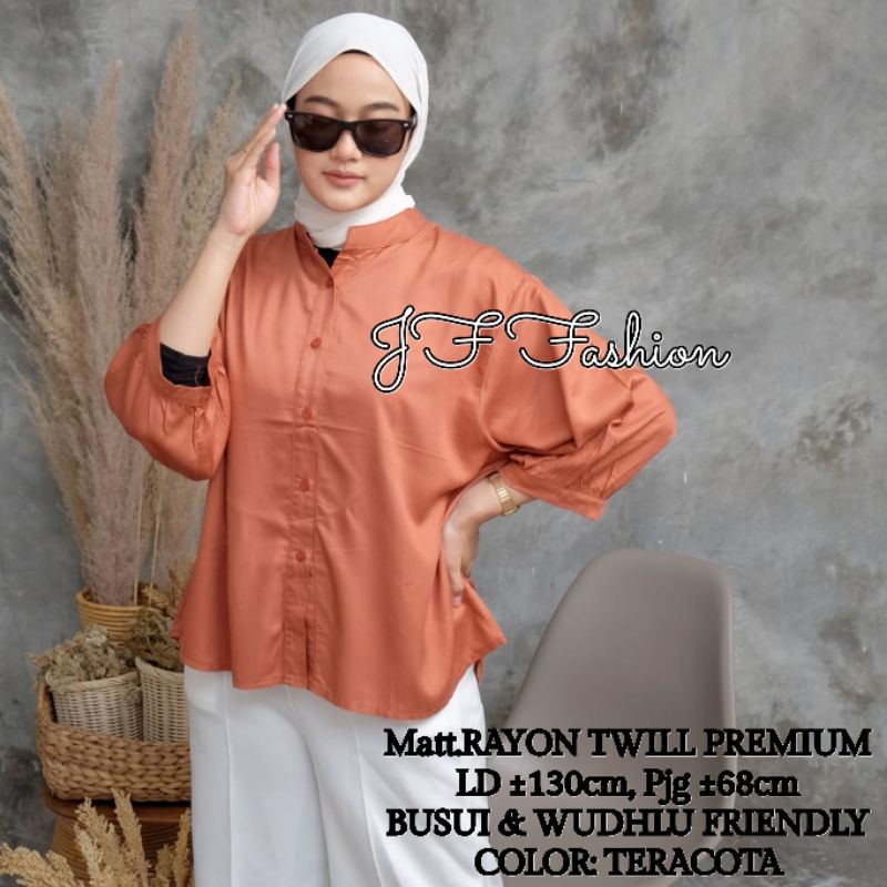 ZIVA BLOUSE OVERSIZE (JUMBO/LD ±130cm) RAYON TWILL PREMIUM //JF506-TeracotaZivaOVERSIZE
