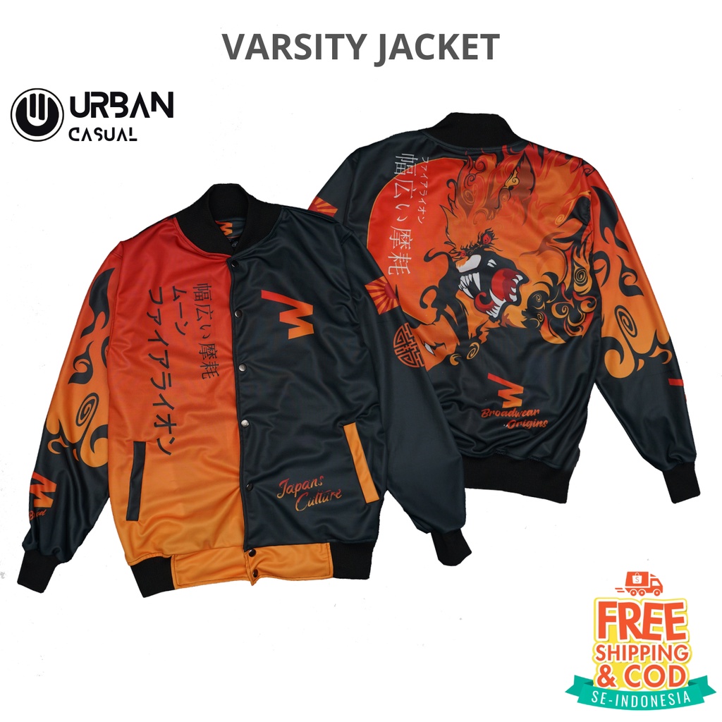 Jaket Varsity Baseball Pria Wanita Japan Series Motif Terbaru Vintage Kekinian Jaket Motor Outdoor Travelling Original Premium B1