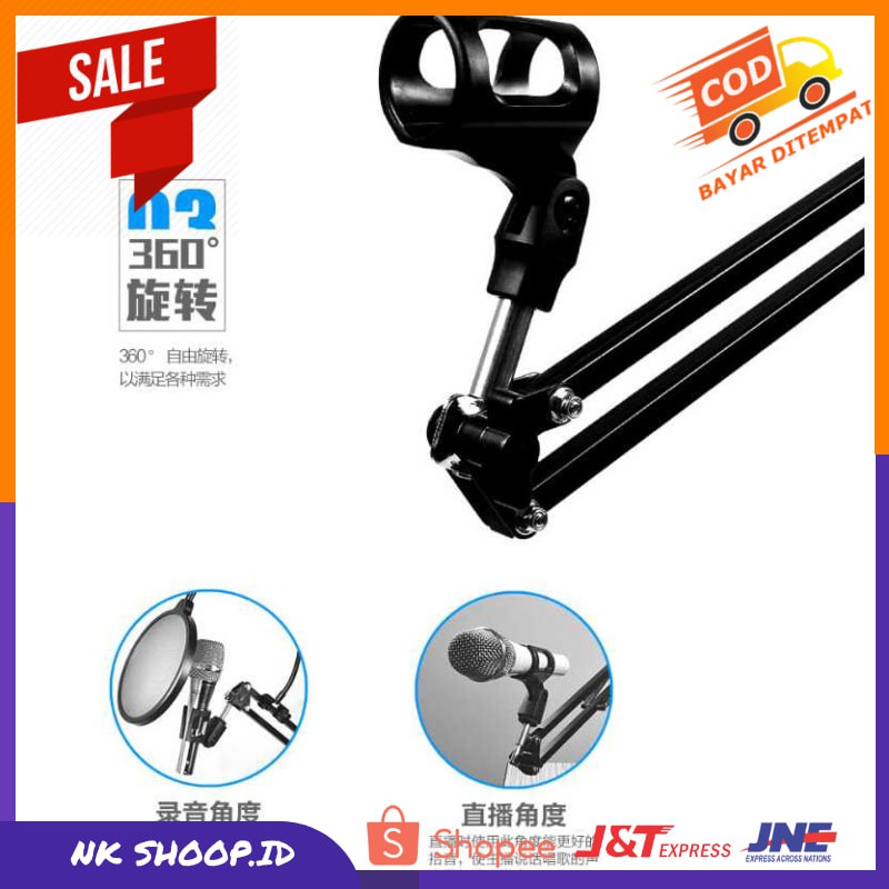 TaffSTUDIO Microphone Suspension Boom Scissor Arm with Lazypod - D6