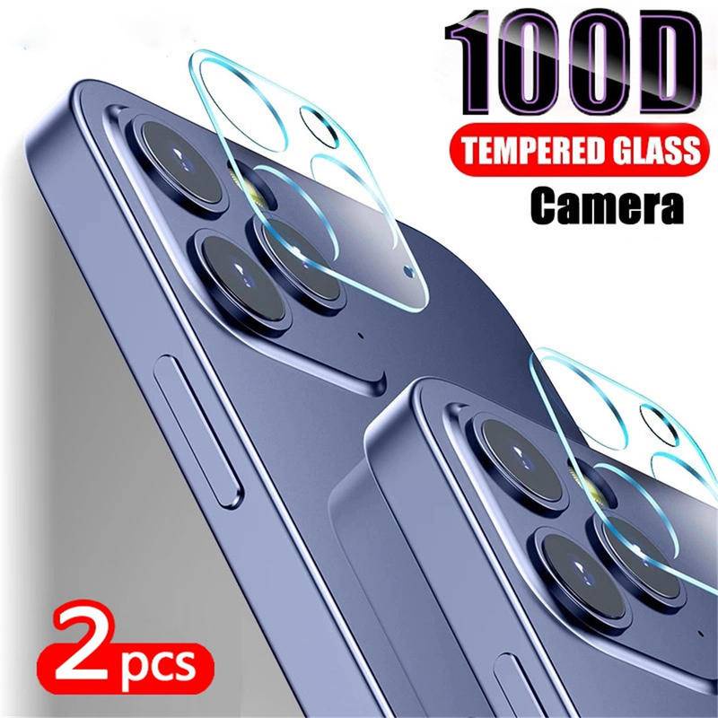 2pcs Tempered Glass Pelindung Lensa Kamera Untuk Iphone 11 12 13 Pro Max Mini 6 6s 7 8 Plus X Xs Max Xr Se 2020