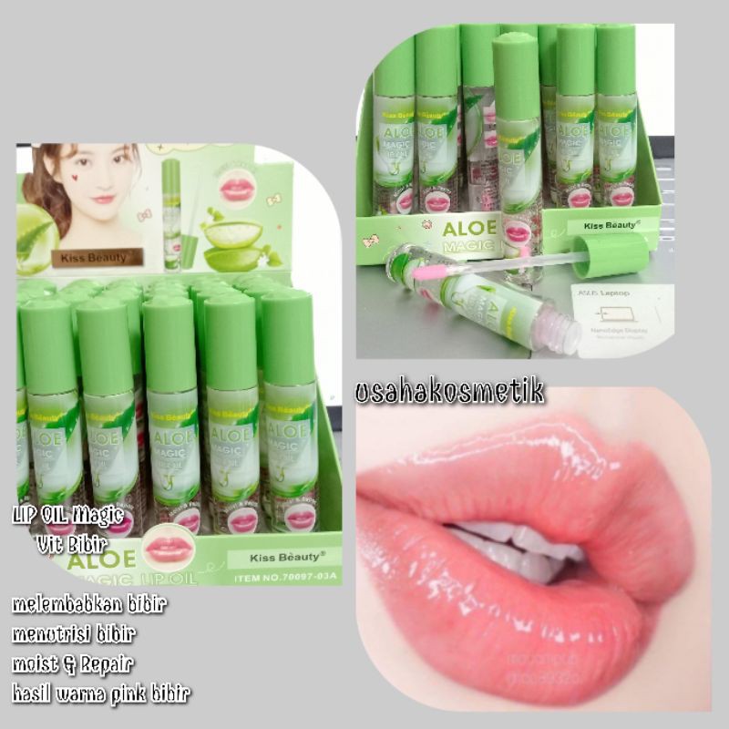 ECER LIP OIL MAGIC Kiss Beauty | Vitamin pink bibir  Moist &amp; Repair 3ML no. 70097