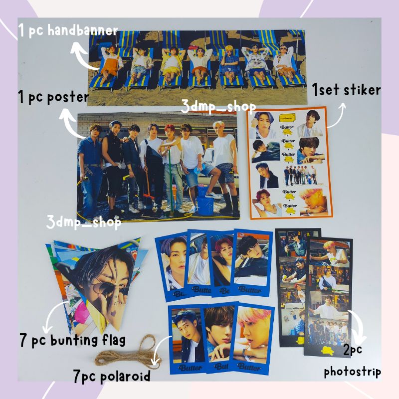 Paket Fankit Fangirl Bucin BTS BE proof Album Kpop Jungkook Taehyung Jimin Butter enhypen stray kids ateez