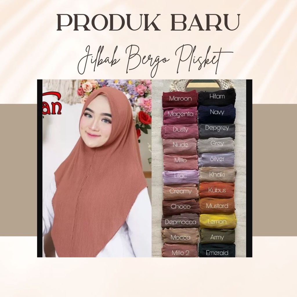 Jilbab Bergo Plisket Diamond Premium Plisket Lidi