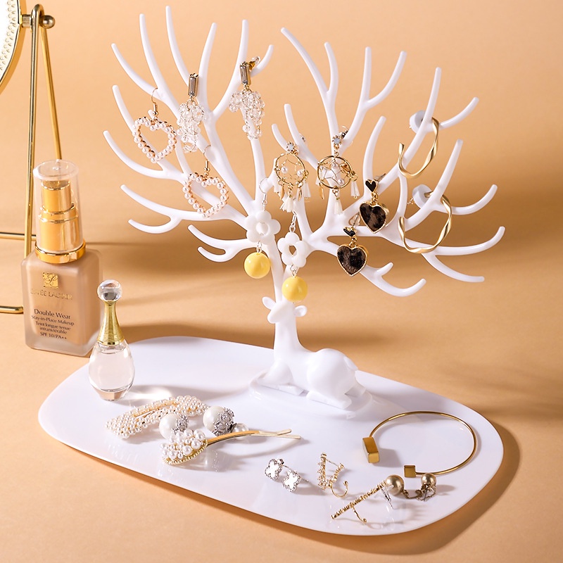 Display Perhiasan Tray Tempat Perhiasan Emas Tanduk Rusa Tempat Gantungan Perhiasan Kunci Rumah Pernak Pernik Deer Jewelry Display Tray Stand Premium