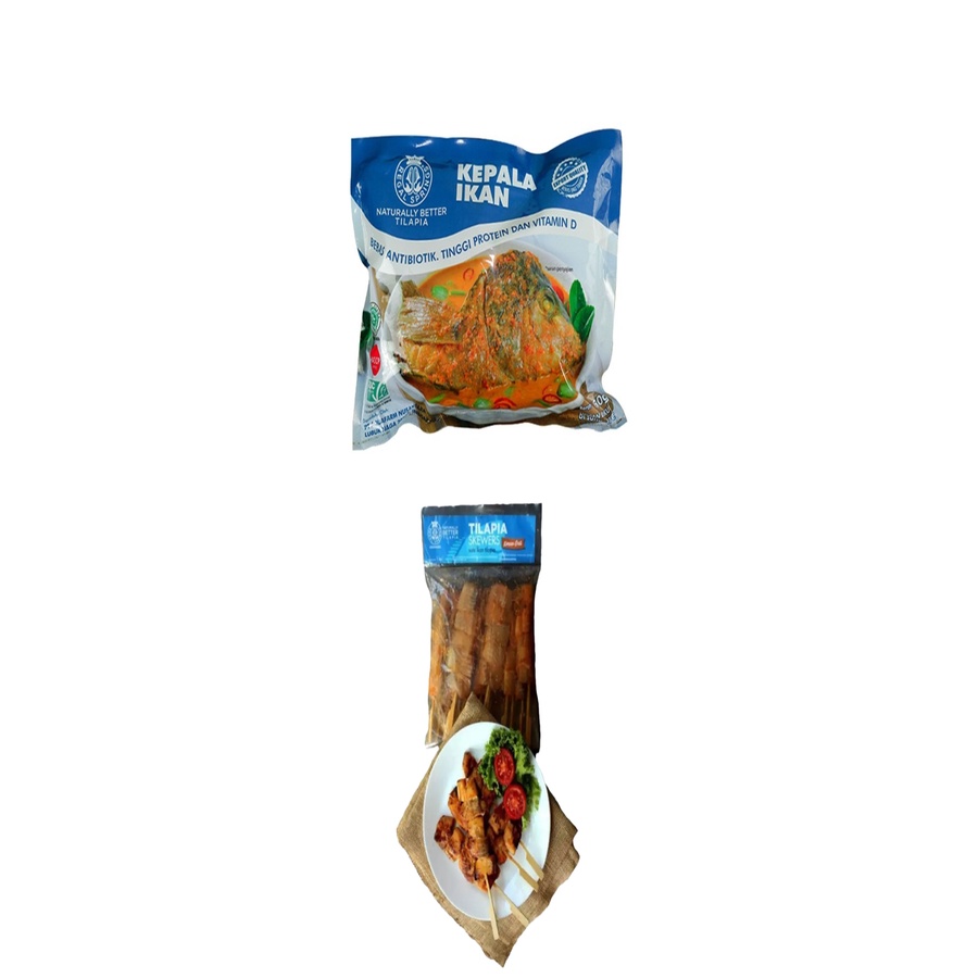 

Regal Springs Tilapia Kepala ikan 650gr + Tilapia Fish Skewer Korean Grill 1kg| Bundling 2